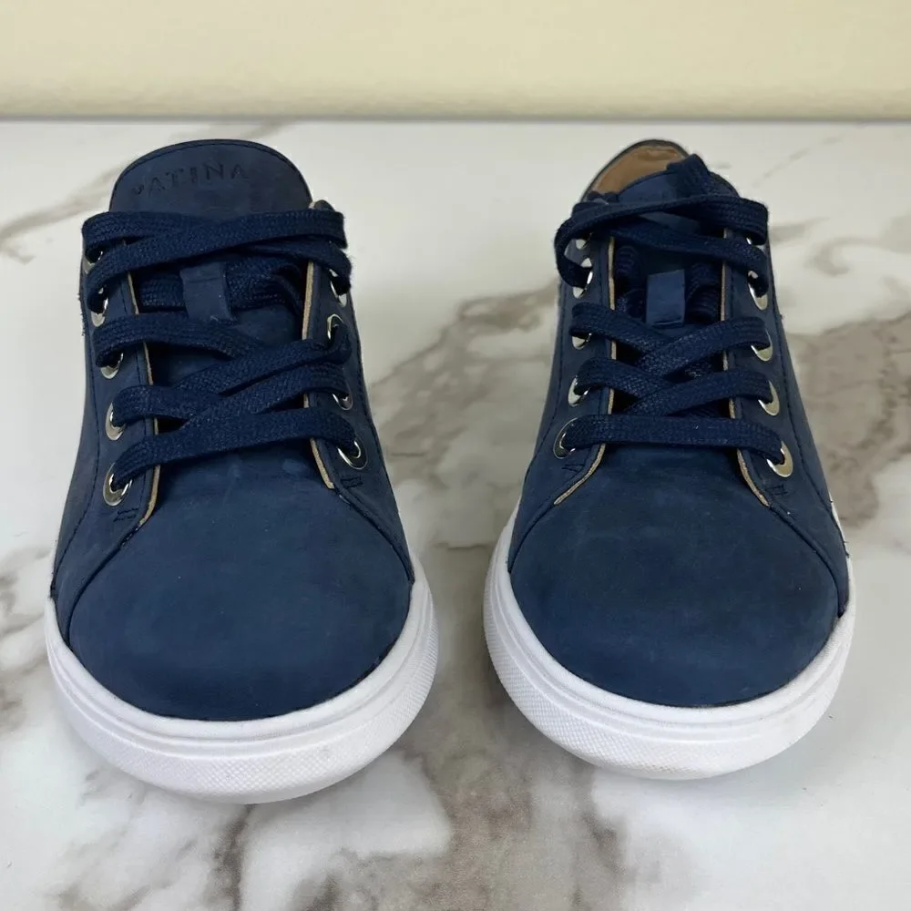 Patina Portland Leather Women’s Size 6.5 Blue Low Top Street Sneakers Casual